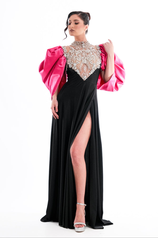 Rochie lungă din lycra de mătase