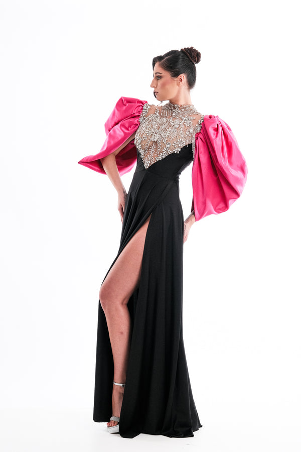 Rochie lungă din lycra de mătase
