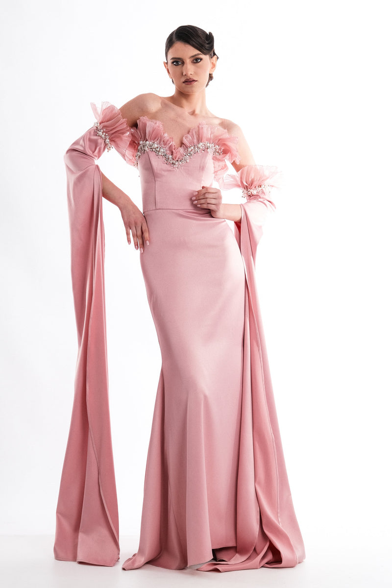 Rochie lungă din tafta de mătase