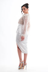 Rochie midi din tafta elastică
